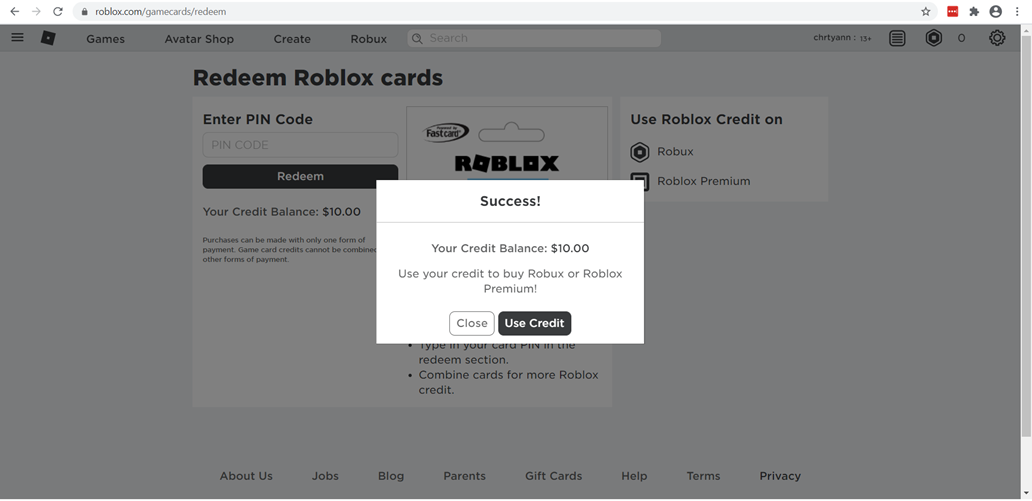 https //www.roblox.com Login and Redeem Roblox Gift Card
